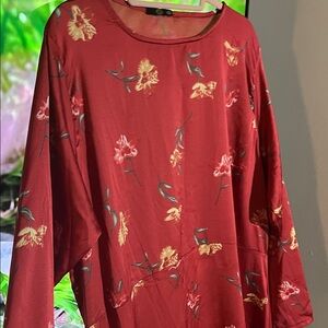 Floral Red Women's kaftan modest eid dress